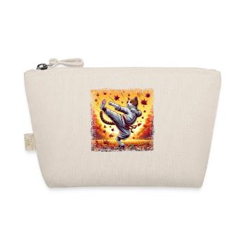 Karate Cat in Autumn Sunset Grunge - Organic Pouch - nature - Front