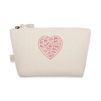 Mignon coeur en forme de partition de musique Lovers - Trousse biologique - nature - Devant