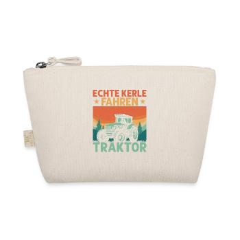 Echte Kerle fahren Traktor Trecker Bauer - Bio-Täschchen - Natur - Vorne