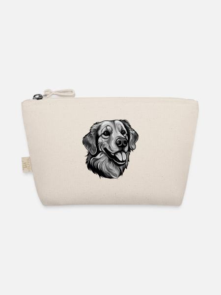 Golden Retriever Dog Head Portrait Animal - Organic Pouch - nature