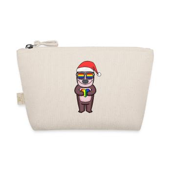 Sloth Christmas Rainbow Colorful - Organic Pouch - nature - Front