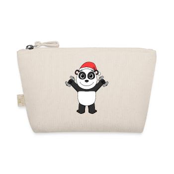 Panda Fitness Weihnachten - Bio-Täschchen - Natur - Vorne