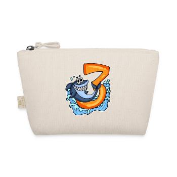 3rd Birthday 3 Year Old with Animal Motif - Three - Organic Pouch - nature - Front