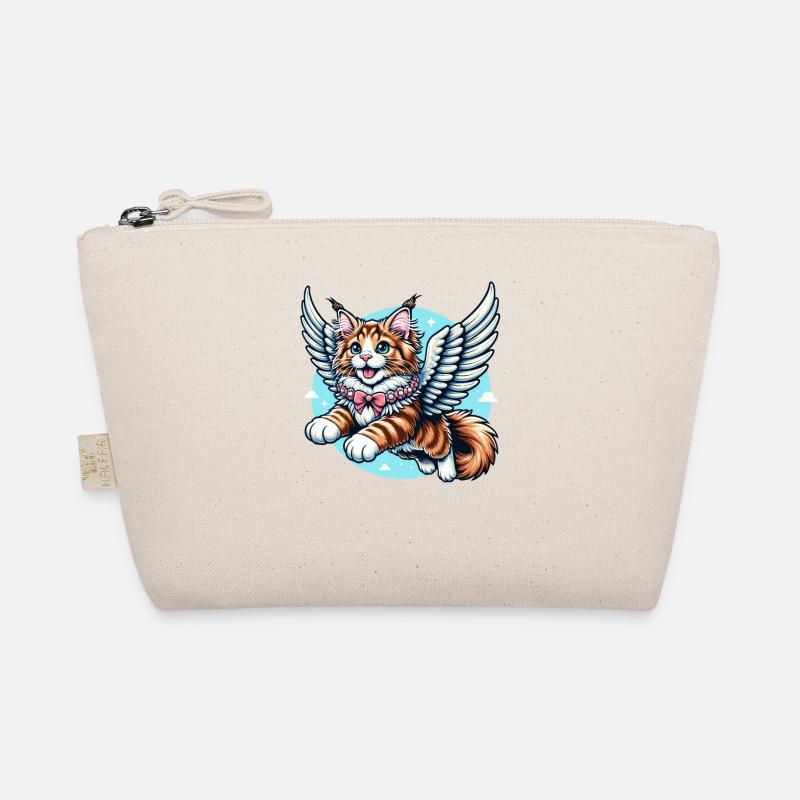 Maine Coon Cat Angel Flying Organic Pouch