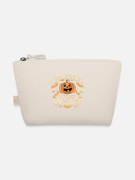 Life is scary without Jesus - Organic Pouch - nature - Front