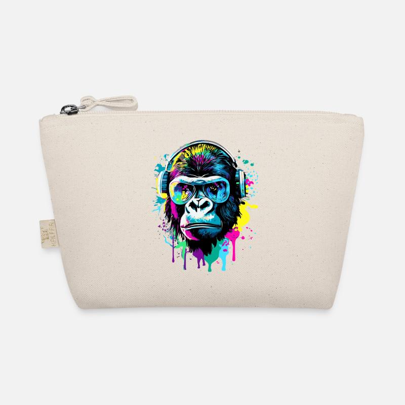Gorilla Colorful - Gorilla monkey with sunglasses Organic Pouch