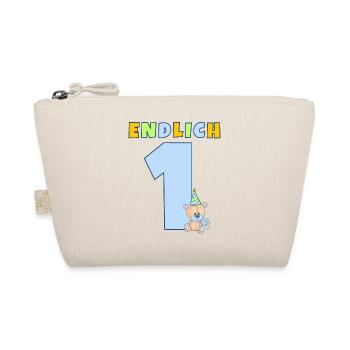 ENDLICH 1 Erster Geburtstag Kindergeburtstag Bär - Bio-Täschchen - Natur - Vorne