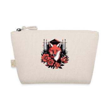 Japanese Paper House Art: Fox and Flowers - Organic Pouch - nature - Front