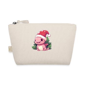 Weihnachts-Axolotl Mistelzweig - Bio-Täschchen - Natur - Vorne