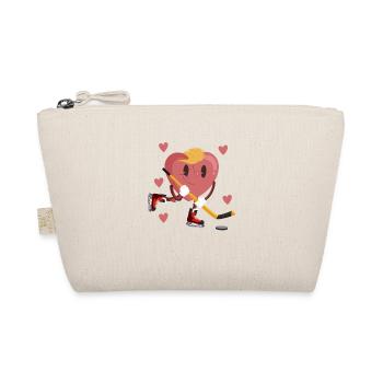 Heart Play Ice Hockey Stick Valentine's Day Love - Organic Pouch - nature - Front