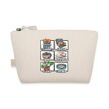 Clean Laundry Box Cat Bed Kitten Lover Sleepy - Organic Pouch - nature - Front