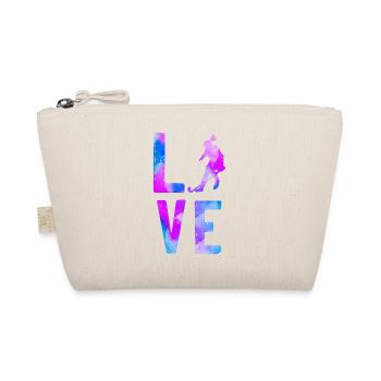 Field Hockey Watercolor Love - Bio-Täschchen - Natur - Vorne