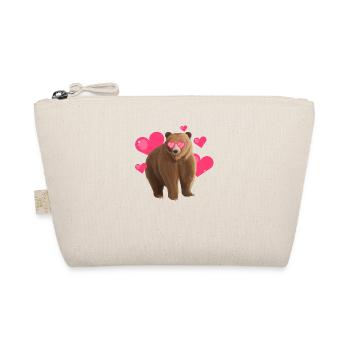 Valentine's Day Funny Bear Lover Cute Animal - Organic Pouch - nature - Front