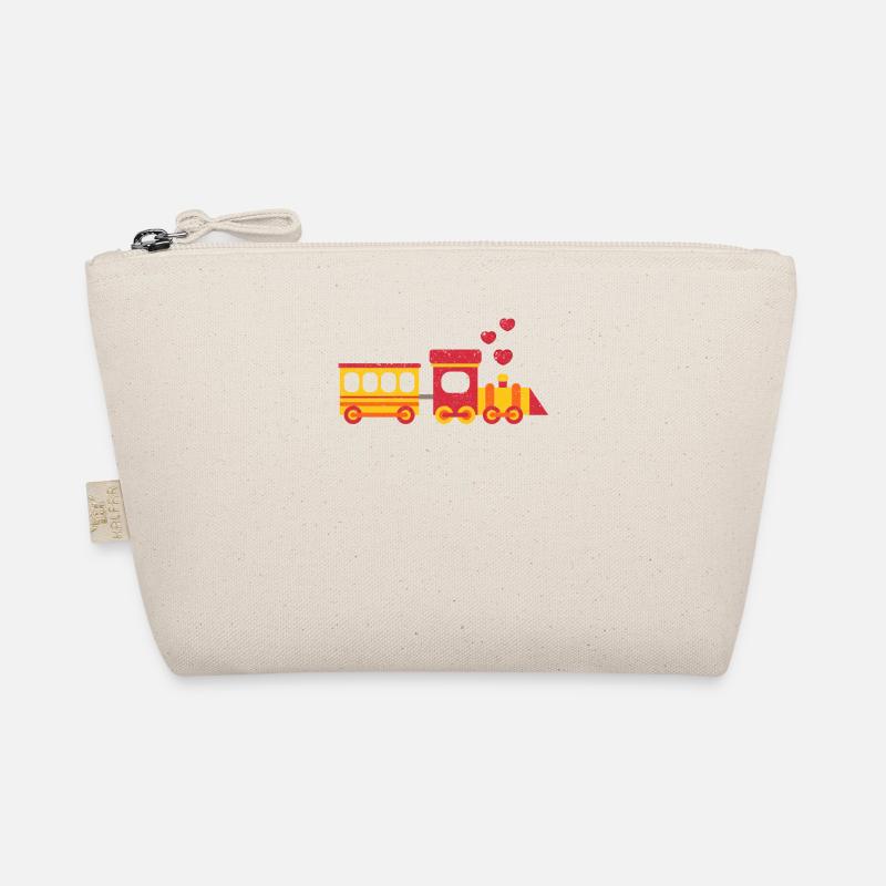 Train Hearts Valentine's Day Cute V-Day Lover Heart Organic Pouch