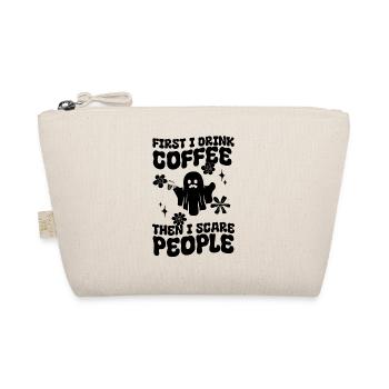 I Drink Coffee Then I Scare People - Funny Hallowe - Bio-Täschchen - Natur - Vorne