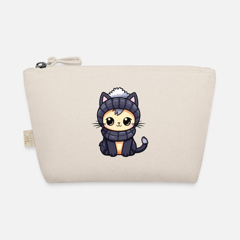 Katze Winter Comic Bio-Täschchen