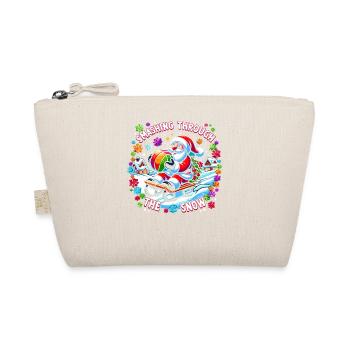 Volleyball Christmas Santa, Smashing Through The - Organic Pouch - nature - Front