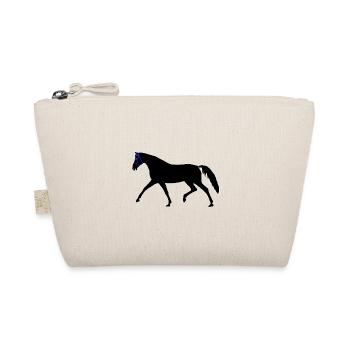 Horse, Black, Stallion, Rider, Rider, Horses, Child - Organic Pouch - nature - Front