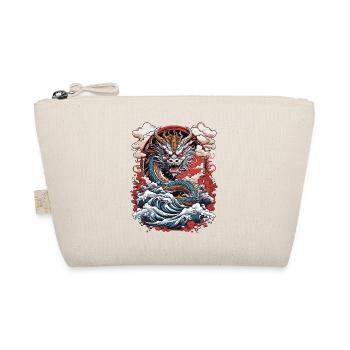Asian Dragon Retro Ukiyo-E Japan Art Style - Organic Pouch - nature - Front