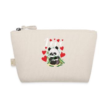 Liebe Panda-Valentinstag-lustige niedliche Panda - Bio-Täschchen - Natur - Vorne