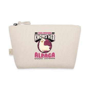 This Woman Knows Her Alpaca Lama Pako Huacaya - Organic Pouch - nature - Front