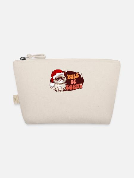 Yule Be Sorry: Angry Cat For Women Funny Christmas - Organic Pouch - nature - Front