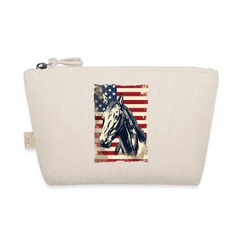 Drapeau américain avec cheval USA Lover - Trousse biologique - nature - Devant
