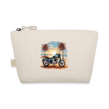 Motorcycle Beach Vintage Trip Biker Design - Organic Pouch - nature - Front