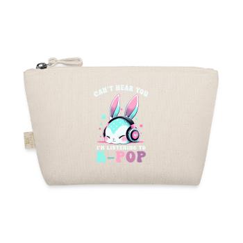 K-Pop Kawaii Chibi Bunny With Headphones Rabbit - Organic Pouch - nature - Front