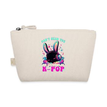 K-Pop Chibi Kawaii Bunny With Headphones Rabbit - Organic Pouch - nature - Front
