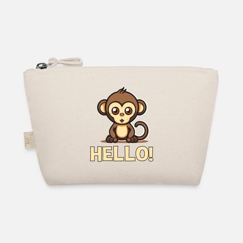 Hello! little cute monkey Organic Pouch