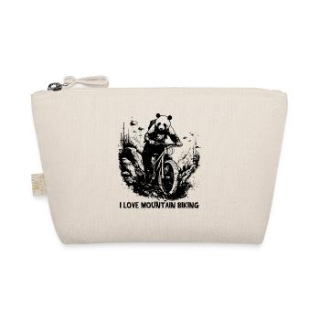 Panda Bear Biker, I Love Mountain Biking - Organic Pouch - nature - Front