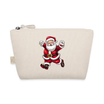 Christmas Santa Claus with hat and beard - Organic Pouch - nature - Front