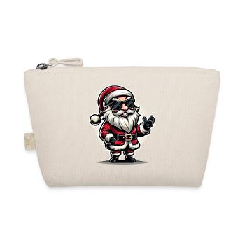 Weihnachtsmann mit Sonnenbrille Xmas Kostüm - Bio-Täschchen - Natur - Vorne