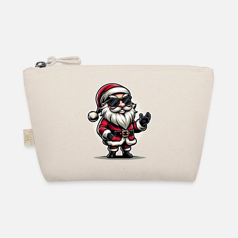 Weihnachtsmann mit Sonnenbrille Xmas Kostüm Bio-Täschchen