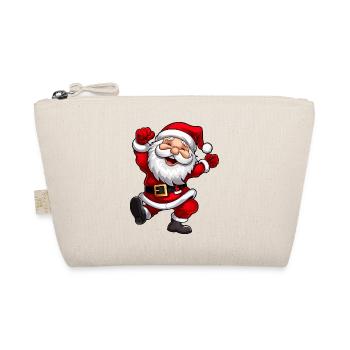 Festive funny Santa Claus dances joyfully - Organic Pouch - nature - Front