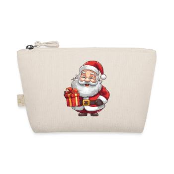 Christmas Santa Claus with beard and hat - Organic Pouch - nature - Front