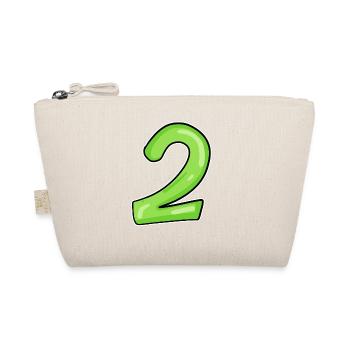 2 - Number - Number Two - 2 green - Organic Pouch - nature - Front