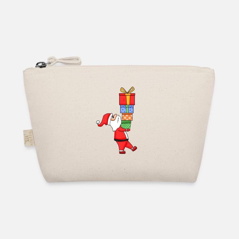 Weihnachtsmann mit Geschenke - Weihnachten - Bio-Täschchen - Natur