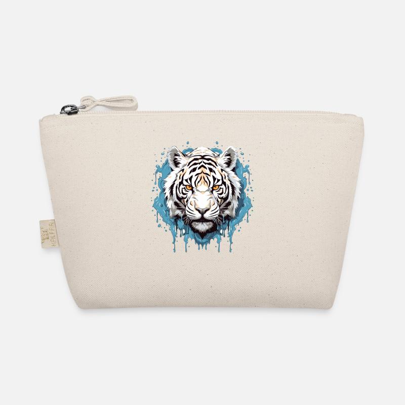 Drops of paint and a white tiger Organic Pouch