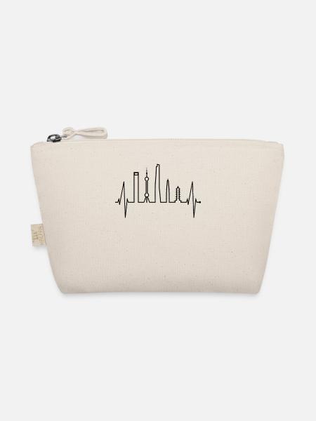 Shanghai Skyline Heartbeat Chine J’aime Shanghai - Trousse biologique - nature - Devant