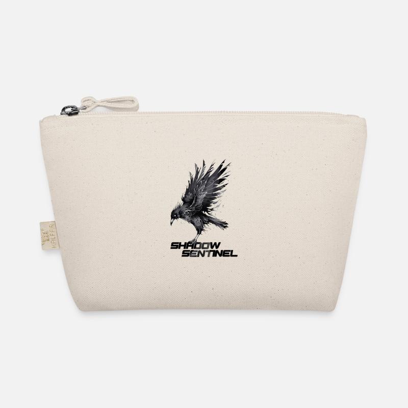 Raven with a Message: Shadow Sentinel Organic Pouch