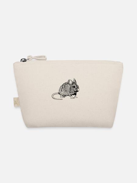 Strichzeichnung - Maus - Bio-Täschchen - Natur