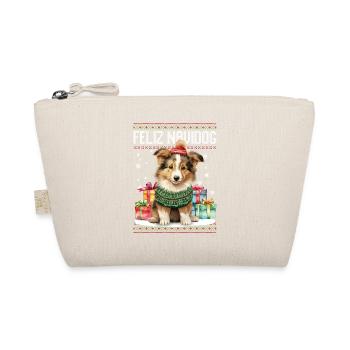 Chien Collie Feliz Navidog - Feliz Navidad Noël - Trousse biologique - nature - Devant