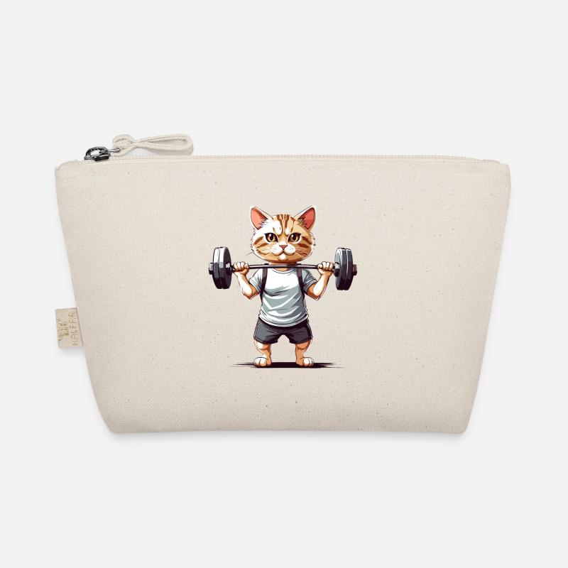 Conception d’humour de gymnase de chat musclé Trousse biologique