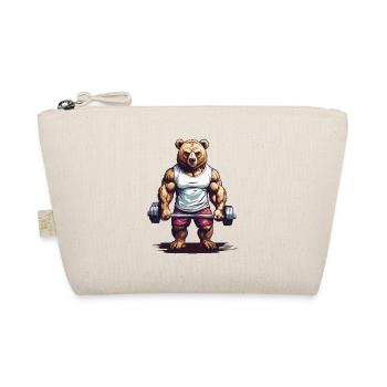 Power Bear Bodybuilding Weight Training Motivation - Organic Pouch - nature - Front