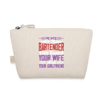 Be Nice To The Bartender Bartender Cocktail Barman - Bio-Täschchen - Natur - Vorne