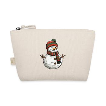 Snowman Winter Christmas - Organic Pouch - nature - Front