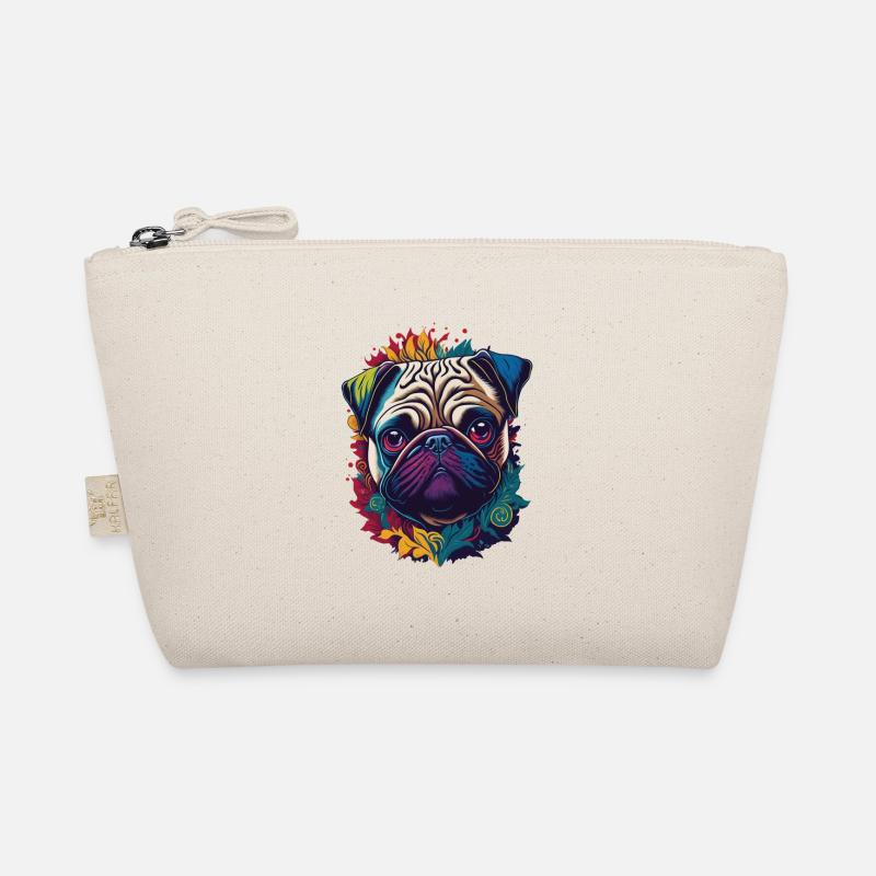 Colorful Pug Dog Artwork Organic Pouch