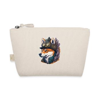 Steampunk Shiba Inu Retro Dogs Design - Organic Pouch - nature - Front